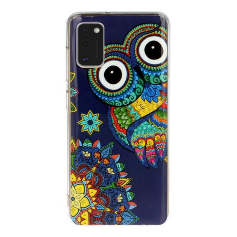 Cover Samsung Galaxy A41 Fluorescerende Ugle Mandala