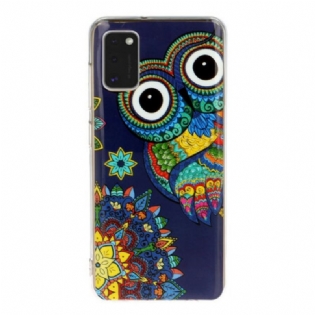 Cover Samsung Galaxy A41 Fluorescerende Ugle Mandala