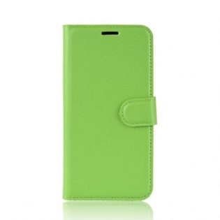 Flip Cover Samsung Galaxy A41 Klassisk Litchi-lædereffekt