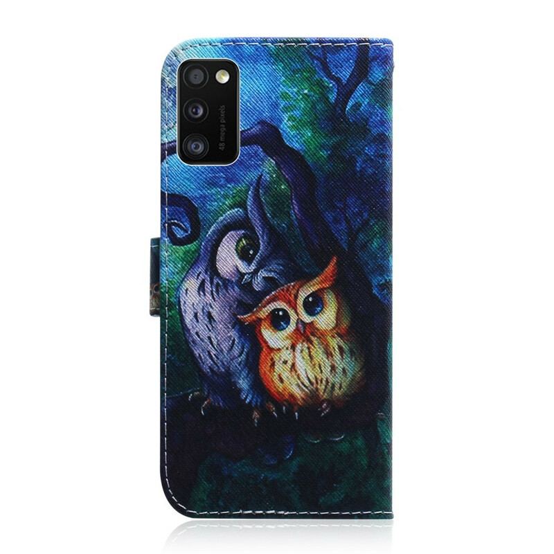 Flip Cover Samsung Galaxy A41 Maleri Af Ugler