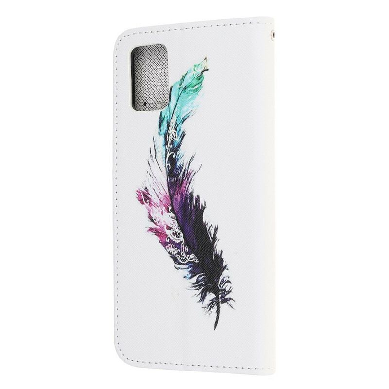 Flip Cover Samsung Galaxy A41 Med Snor Fjer Med Snor