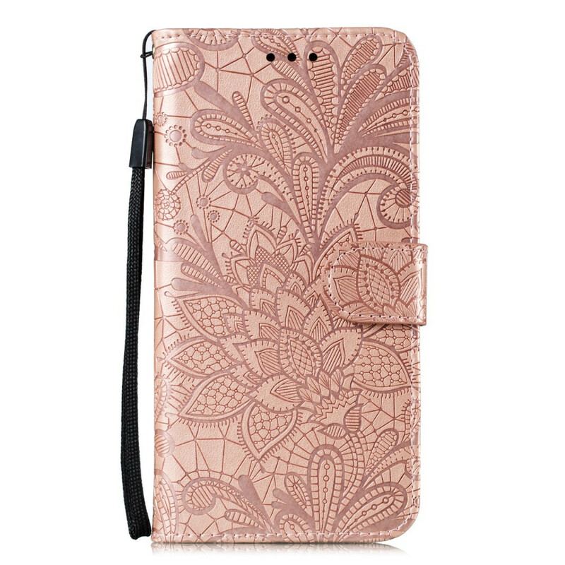 Flip Cover Samsung Galaxy A41 Med Snor Rem Tribal Flowers