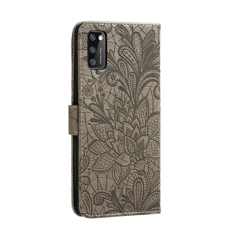 Flip Cover Samsung Galaxy A41 Med Snor Rem Tribal Flowers