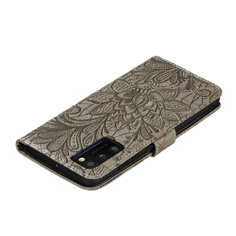 Flip Cover Samsung Galaxy A41 Med Snor Rem Tribal Flowers