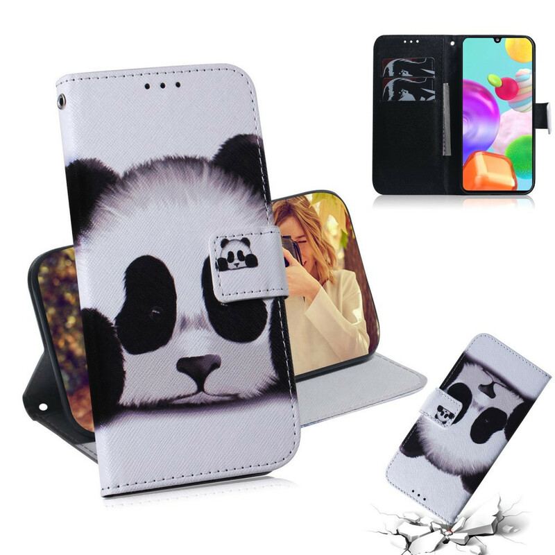 Flip Cover Samsung Galaxy A41 Panda Ansigt