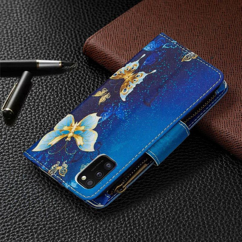 Flip Cover Samsung Galaxy A41 Sommerfugle Lynlåslomme