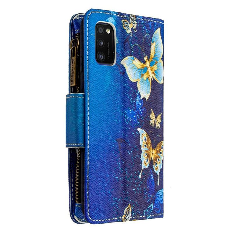 Flip Cover Samsung Galaxy A41 Sommerfugle Lynlåslomme