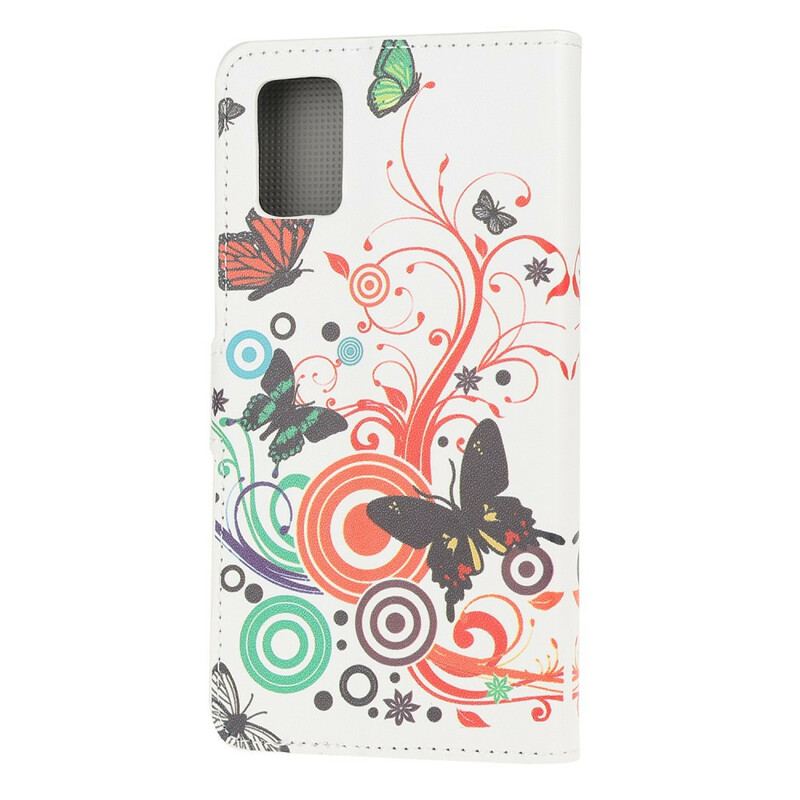 Flip Cover Samsung Galaxy A41 Sommerfugle Og Blomster