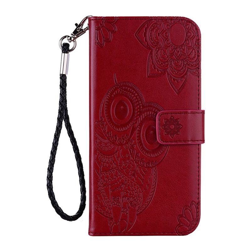 Flip Cover Samsung Galaxy A41 Ugle Mandala Og Lanyard