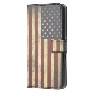Læder Cover Samsung Galaxy A41 Amerikansk Flag