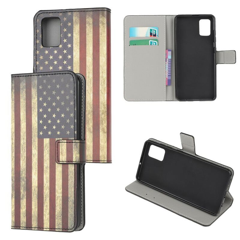 Læder Cover Samsung Galaxy A41 Amerikansk Flag