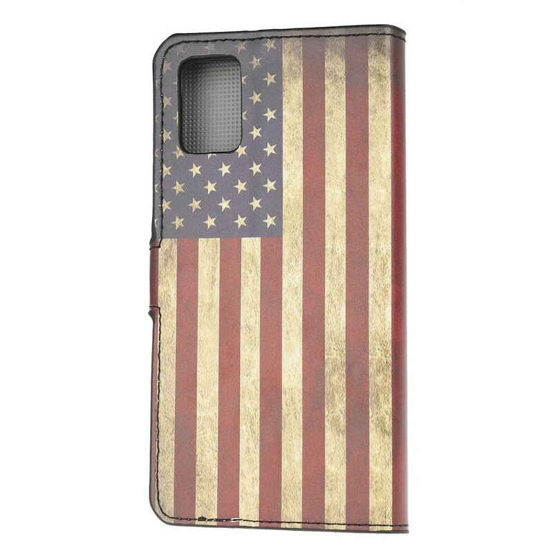 Læder Cover Samsung Galaxy A41 Amerikansk Flag