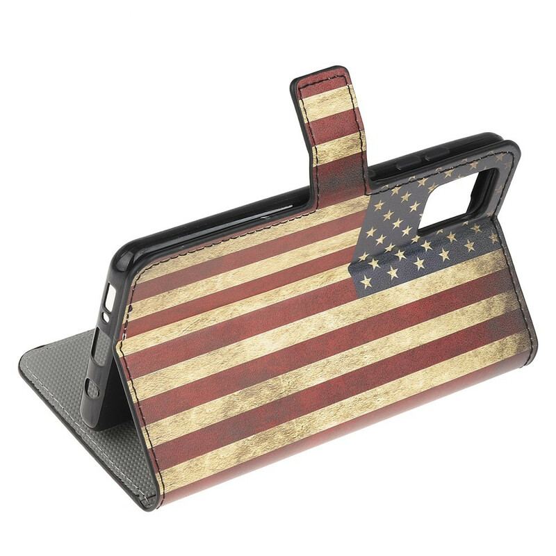 Læder Cover Samsung Galaxy A41 Amerikansk Flag