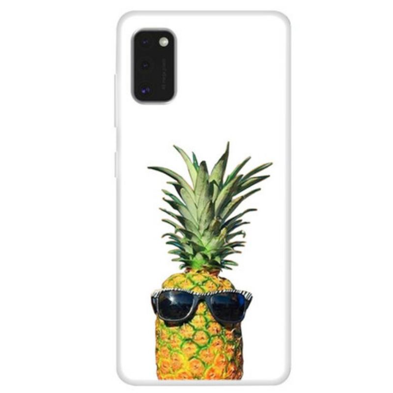 Mobilcover Samsung Galaxy A41 Gennemsigtig Ananas Med Briller