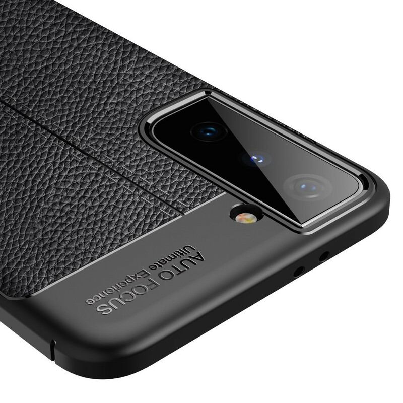 Cover Samsung Galaxy S21 5G Dobbelt Linje Litchi Læder Effekt