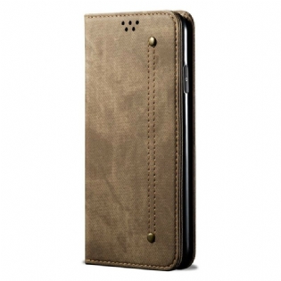 Cover Samsung Galaxy S21 5G Flip Cover Denim Stof