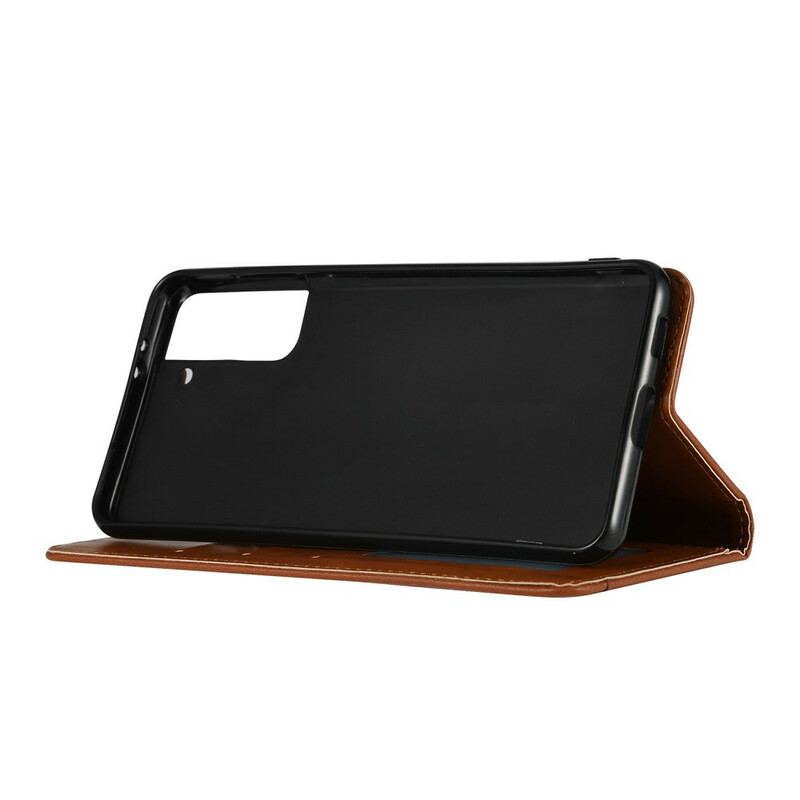 Cover Samsung Galaxy S21 5G Flip Cover Kortholder I Imiteret Læder