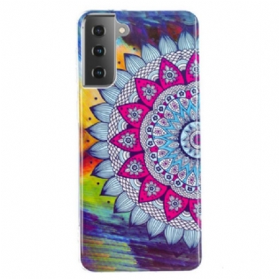 Cover Samsung Galaxy S21 5G Fluorescerende Farverig Mandala