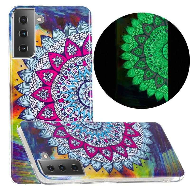 Cover Samsung Galaxy S21 5G Fluorescerende Farverig Mandala