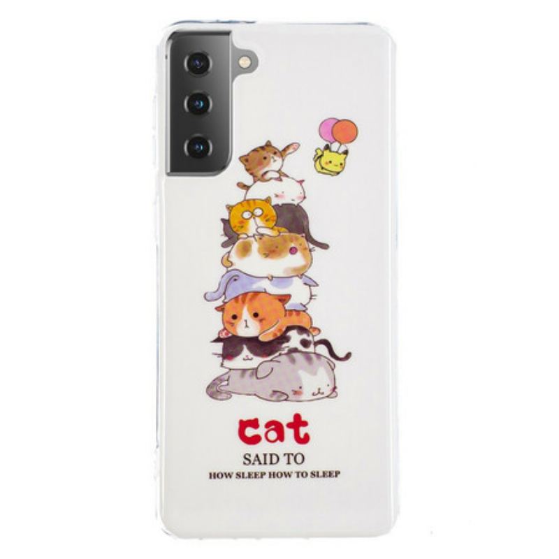 Cover Samsung Galaxy S21 5G Fluorescerende Katte