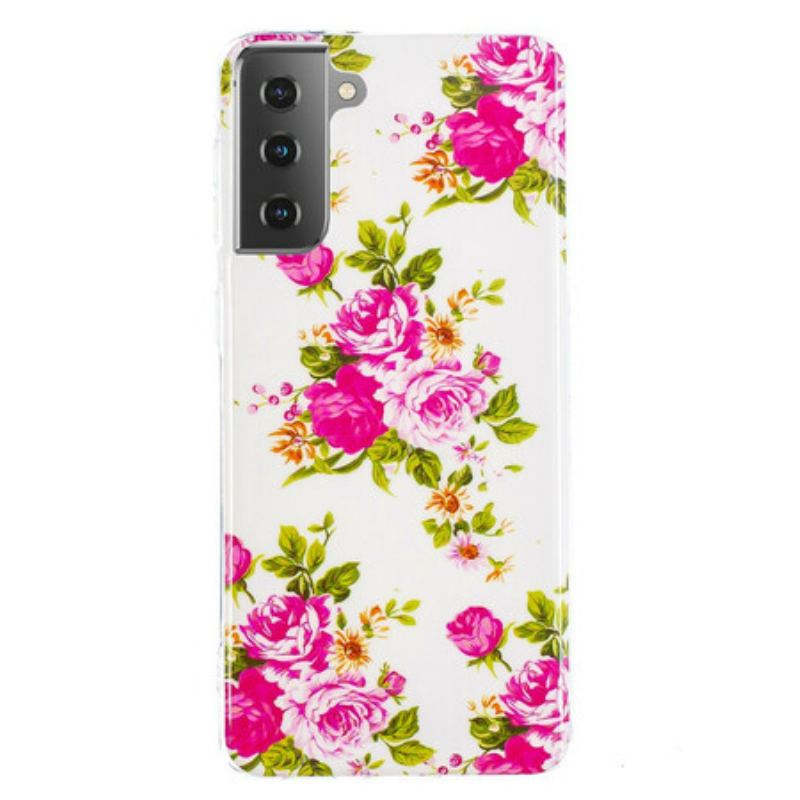 Cover Samsung Galaxy S21 5G Fluorescerende Liberty-blomster