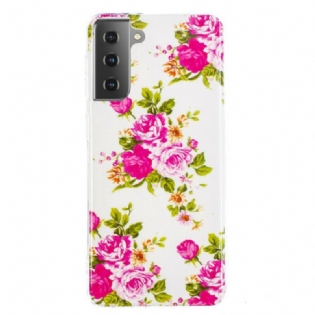 Cover Samsung Galaxy S21 5G Fluorescerende Liberty-blomster