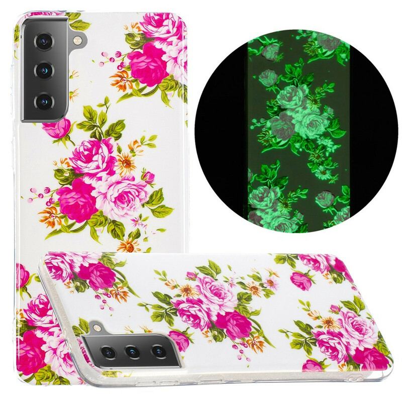 Cover Samsung Galaxy S21 5G Fluorescerende Liberty-blomster