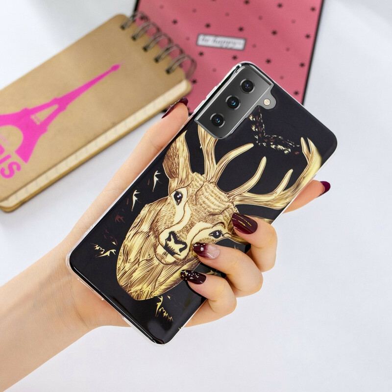 Cover Samsung Galaxy S21 5G Fluorescerende Majestic Deer