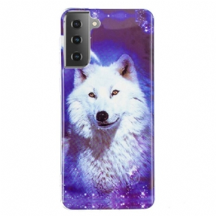 Cover Samsung Galaxy S21 5G Fluorescerende Wolf Series