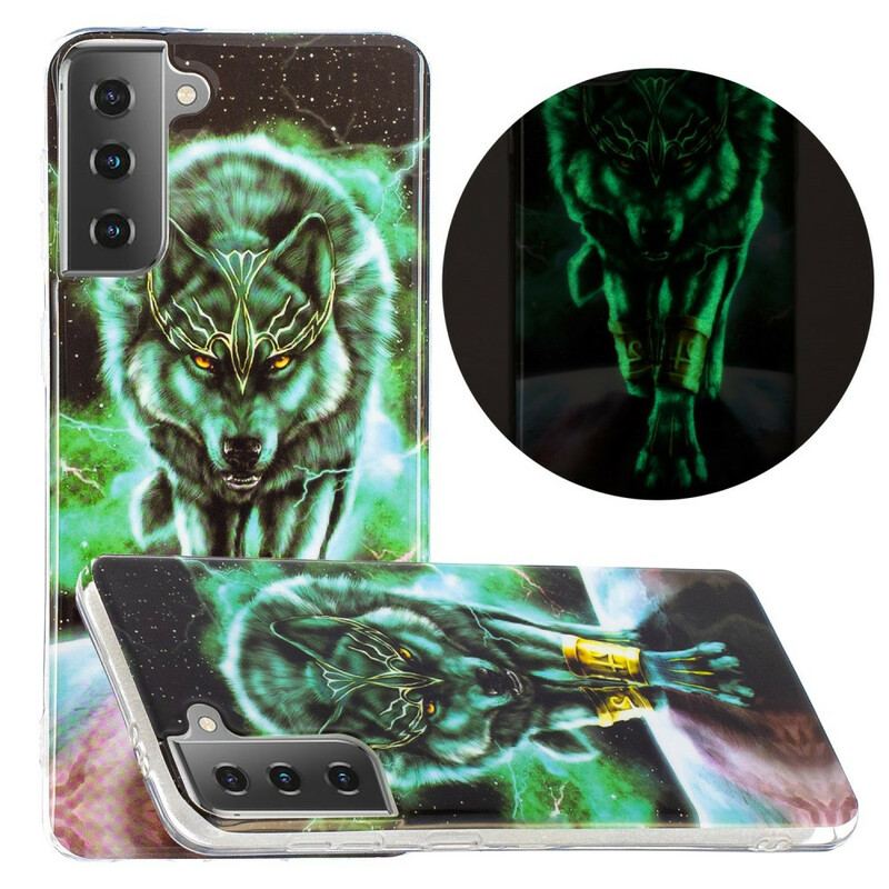 Cover Samsung Galaxy S21 5G Fluorescerende Wolf Series