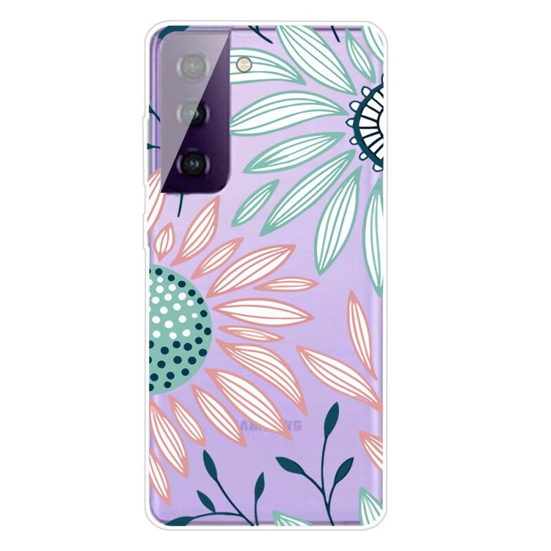 Cover Samsung Galaxy S21 5G Gennemsigtig En Blomst