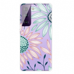 Cover Samsung Galaxy S21 5G Gennemsigtig En Blomst