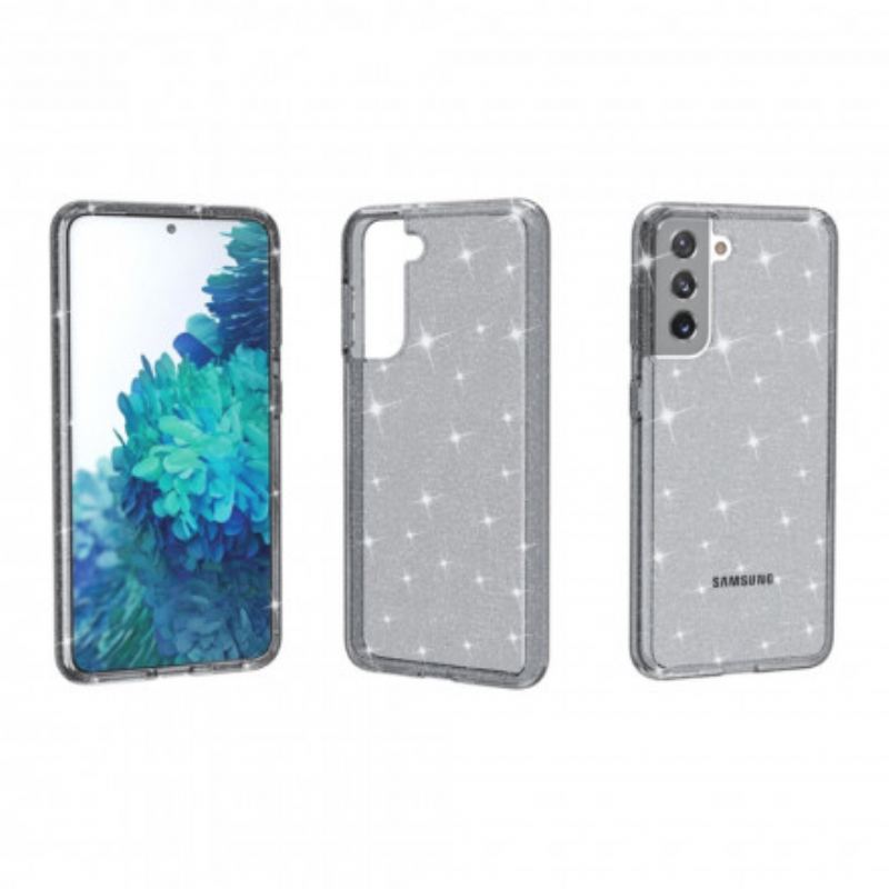 Cover Samsung Galaxy S21 5G Gennemsigtige Pailletter