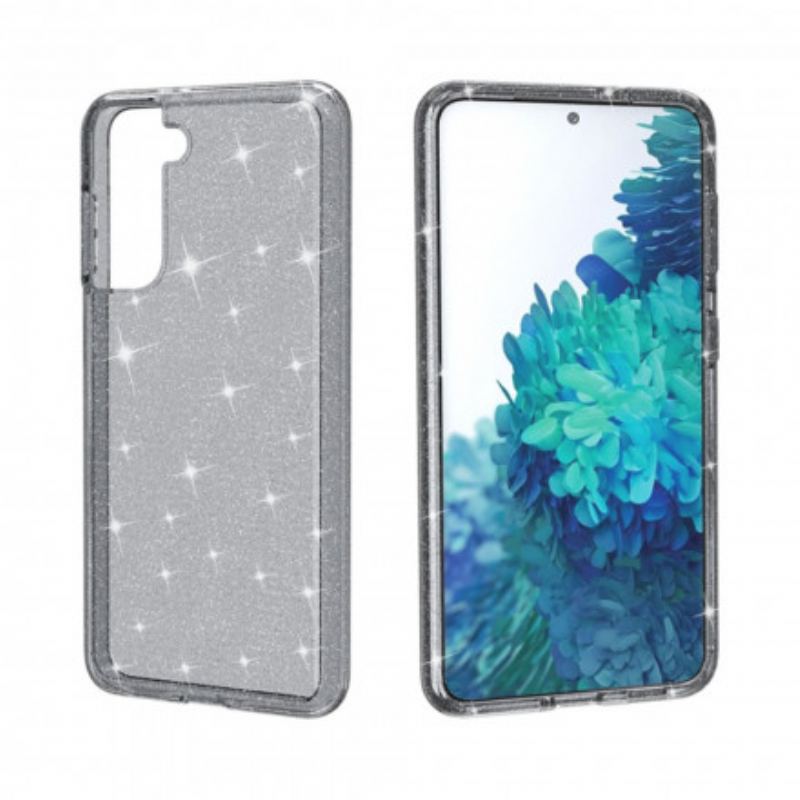 Cover Samsung Galaxy S21 5G Gennemsigtige Pailletter