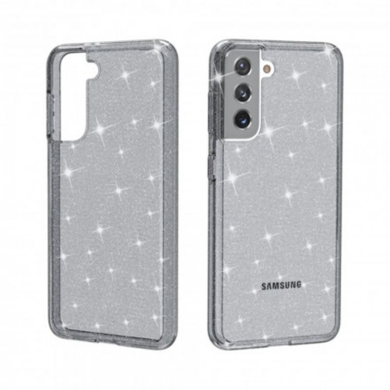 Cover Samsung Galaxy S21 5G Gennemsigtige Pailletter