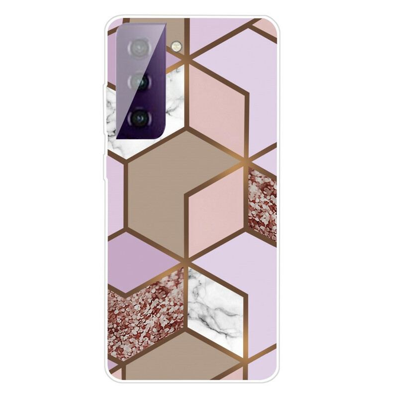 Cover Samsung Galaxy S21 5G Geometrisk Marmor