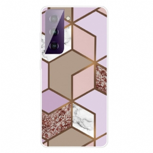 Cover Samsung Galaxy S21 5G Geometrisk Marmor