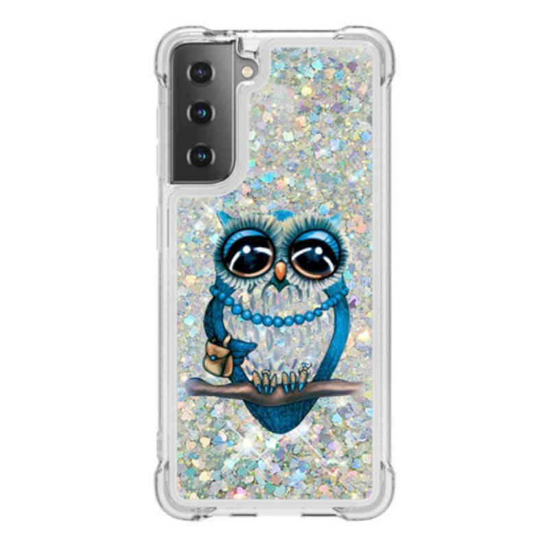 Cover Samsung Galaxy S21 5G Miss Owl Pailletter