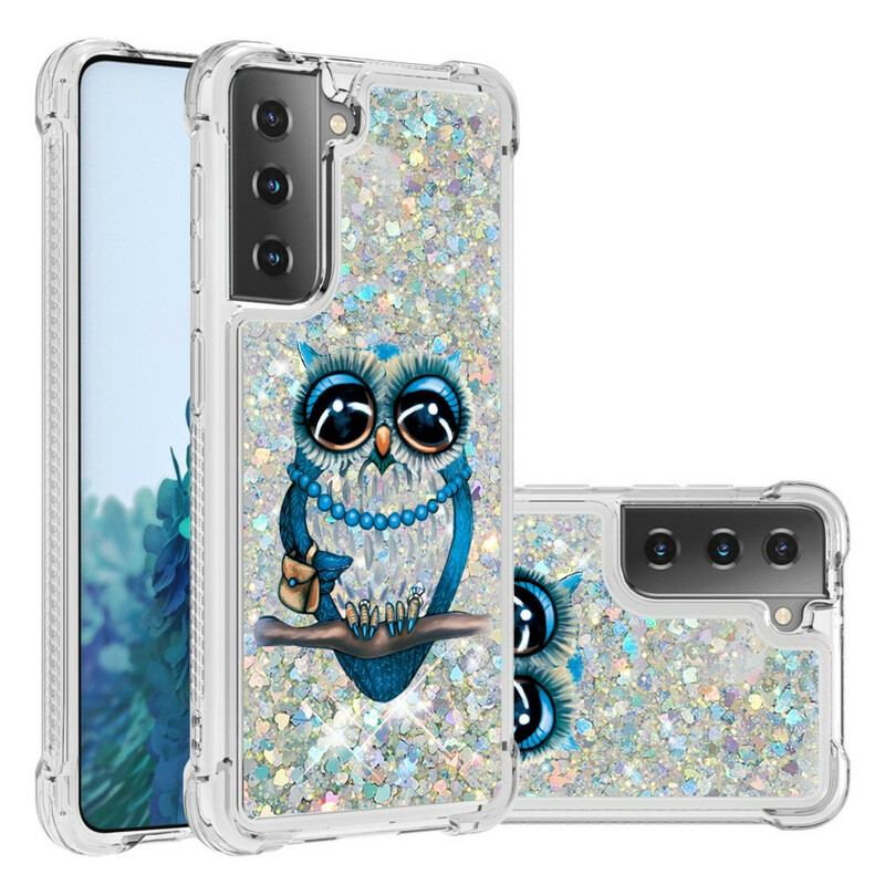 Cover Samsung Galaxy S21 5G Miss Owl Pailletter