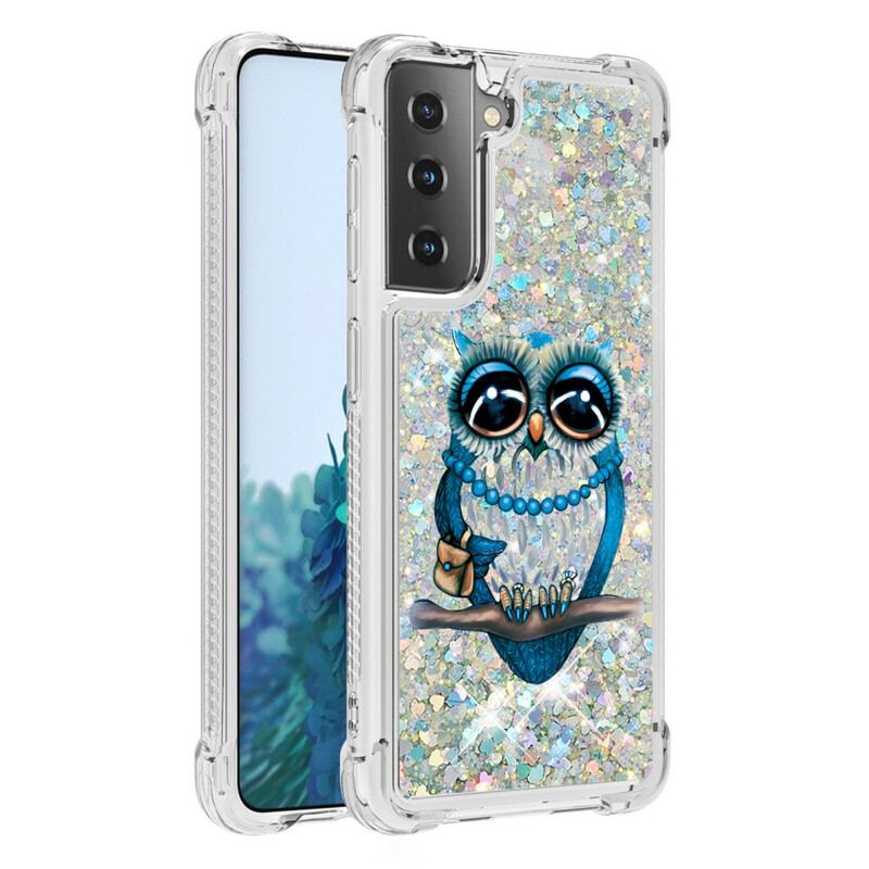 Cover Samsung Galaxy S21 5G Miss Owl Pailletter