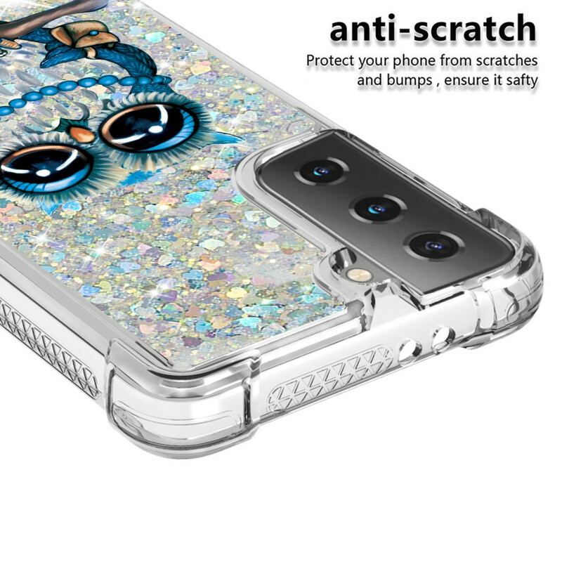 Cover Samsung Galaxy S21 5G Miss Owl Pailletter