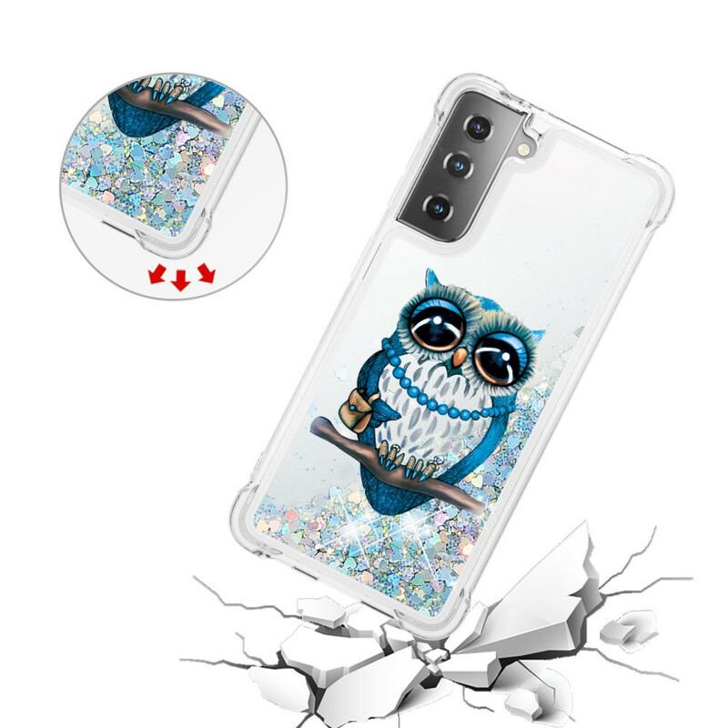 Cover Samsung Galaxy S21 5G Miss Owl Pailletter