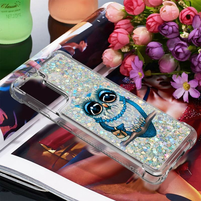 Cover Samsung Galaxy S21 5G Miss Owl Pailletter