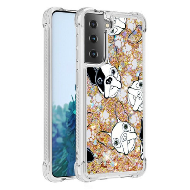 Cover Samsung Galaxy S21 5G Mr Hunde Pailletter