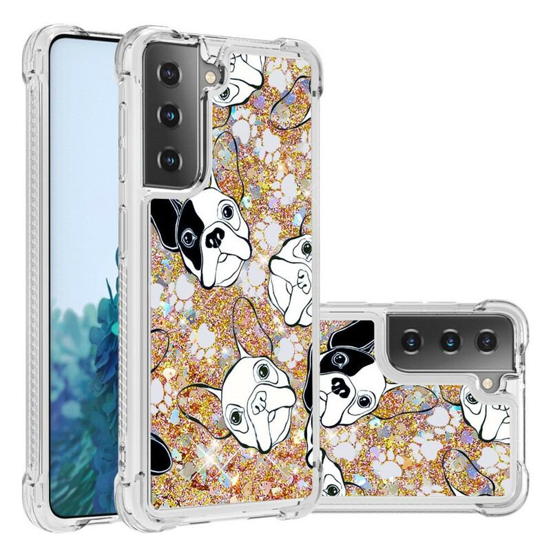 Cover Samsung Galaxy S21 5G Mr Hunde Pailletter