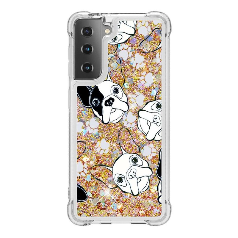 Cover Samsung Galaxy S21 5G Mr Hunde Pailletter