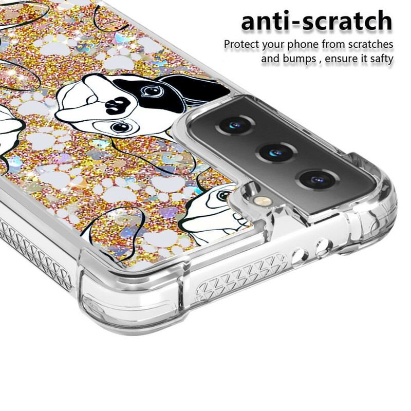 Cover Samsung Galaxy S21 5G Mr Hunde Pailletter