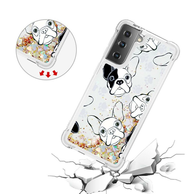 Cover Samsung Galaxy S21 5G Mr Hunde Pailletter