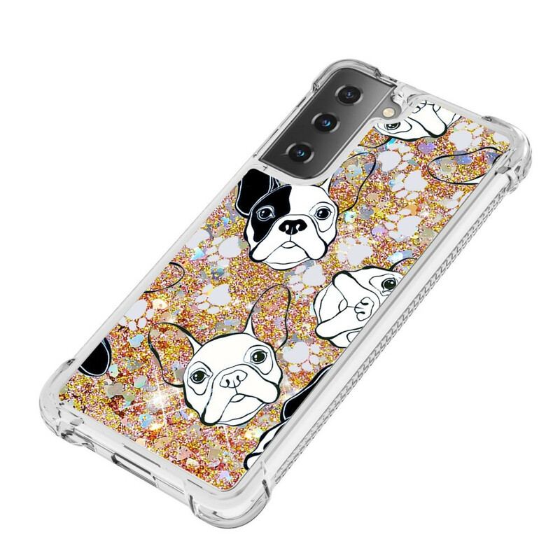 Cover Samsung Galaxy S21 5G Mr Hunde Pailletter