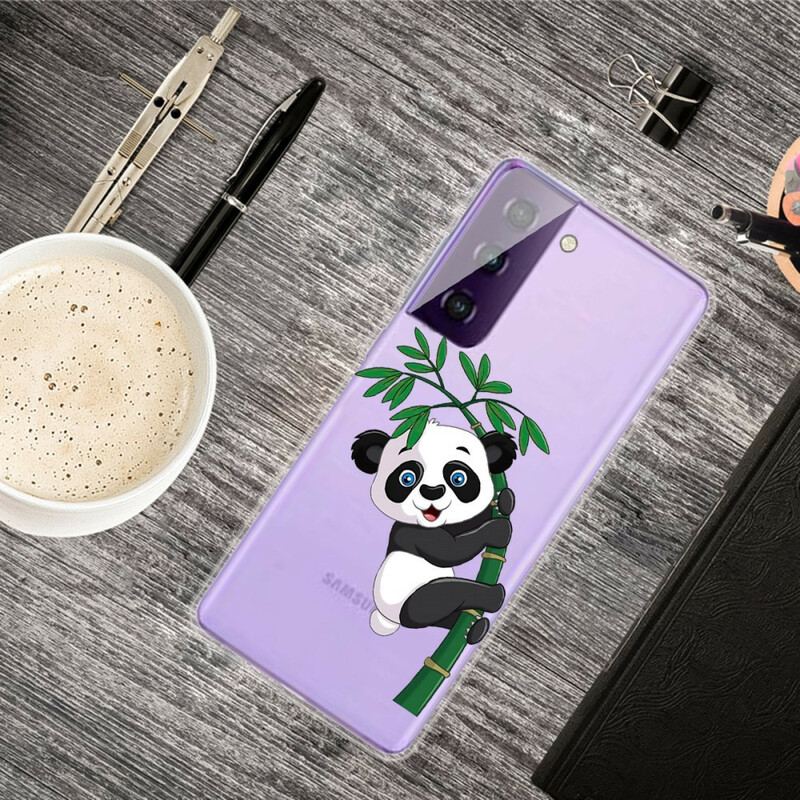 Cover Samsung Galaxy S21 5G Panda På Bambus